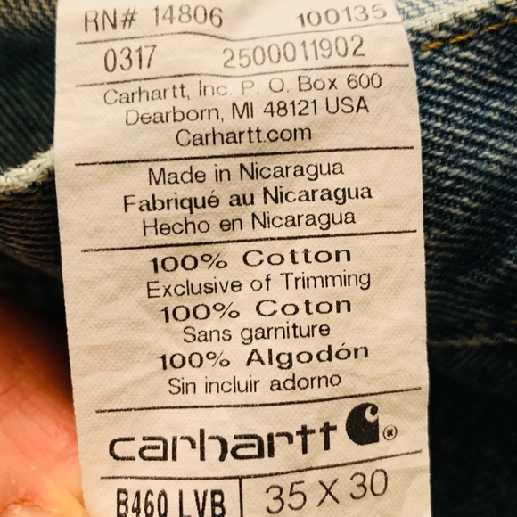 Carhartt Men’s Denim Jeans 35x30 - Picture 6 of 9